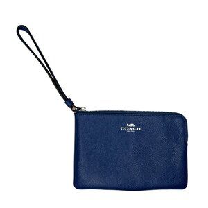 Coach Navy‎ Pebble Leather Wristlet Clutch